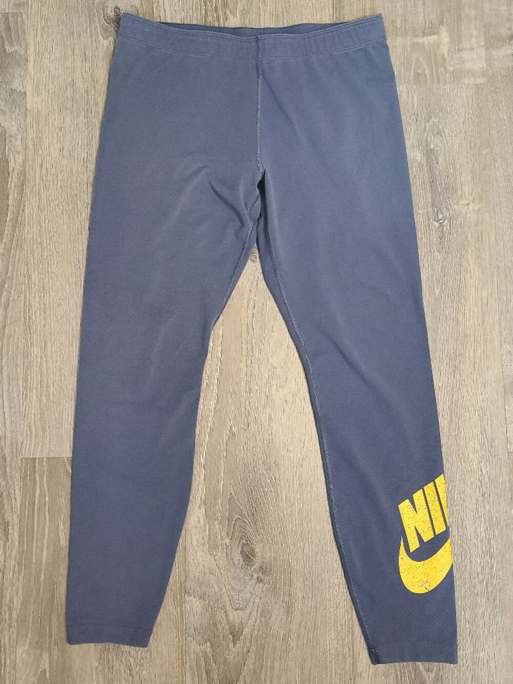 Nike Sportswear Favorites Big Logo Leggings Blue Gray Yellow - Size XL
